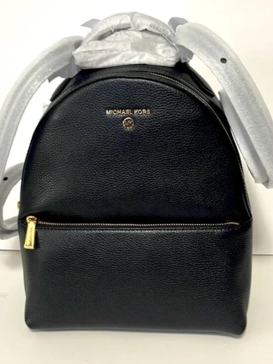 Michael Kors Valerie Medium Backpack Black Leather Style# 30F2G9VB2B NWT